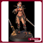 Female Elf Echo Knight Fighter Bladesinger, Rogue Topless NSFW PC NPC Unpainted mini 28mm, 32mm,54mm,75mm,100mm Scale |Dungeons & Dragons 5e - Only-Games