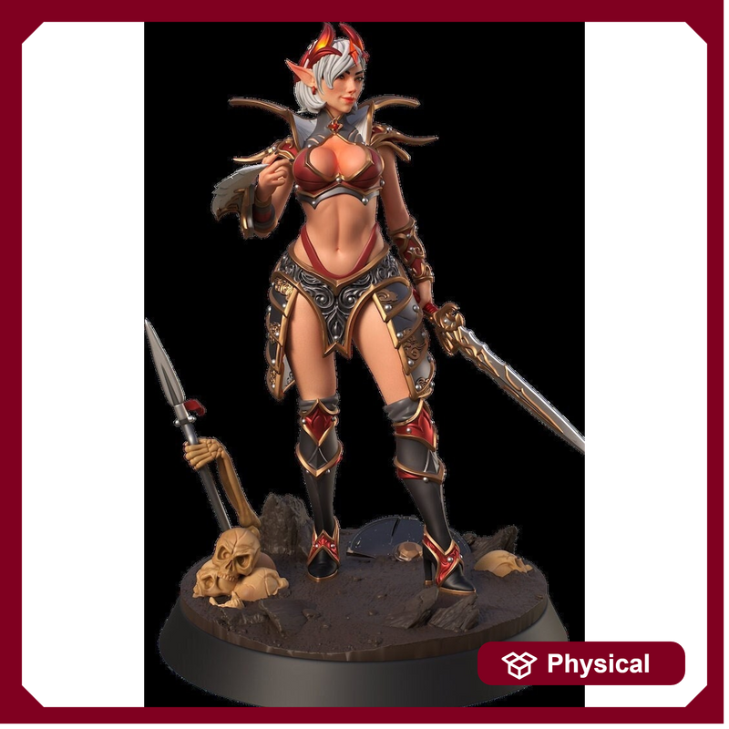 Female Elf Echo Knight Fighter Bladesinger, Rogue Topless NSFW PC NPC Unpainted mini 28mm, 32mm,54mm,75mm,100mm Scale |Dungeons & Dragons 5e - Only-Games