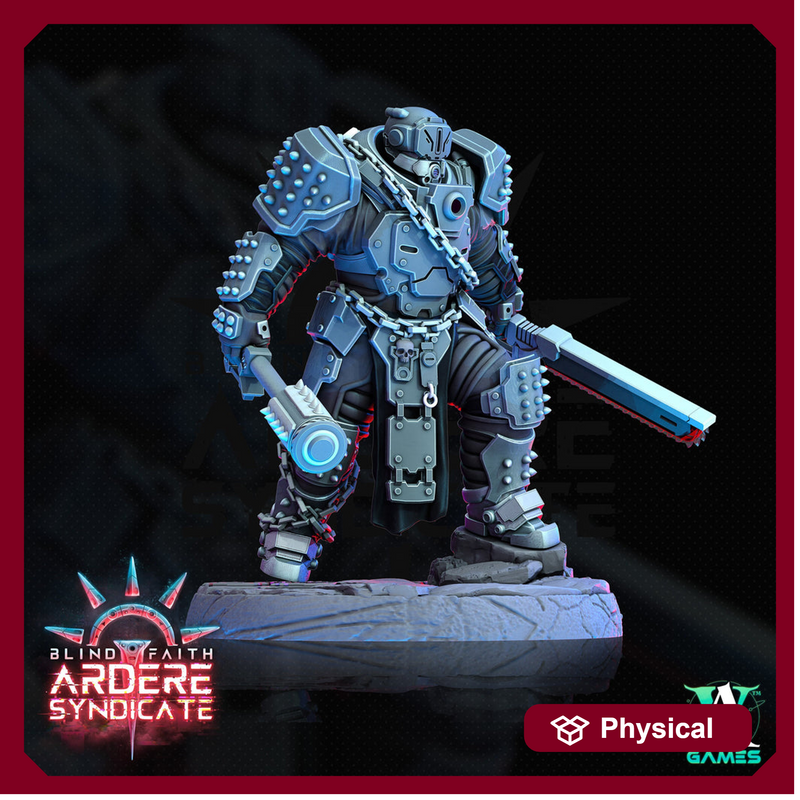Arderite Heavy Infantry, Blind Faith, Ardere Syndicate | Sci-Fi Miniature 28mm,32mm Scales | 54mm, 75mm TALL | Resin Mini |Archvillain Games - Only-Games