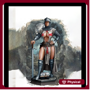 Female Paladin, Fighter, Crusader Knight, Sword  D&D 5e Mini | 28mm, 32mm,54mm,75mm,100mm Scales | Dungeons and Dragons Pathfinder | - Only-Games