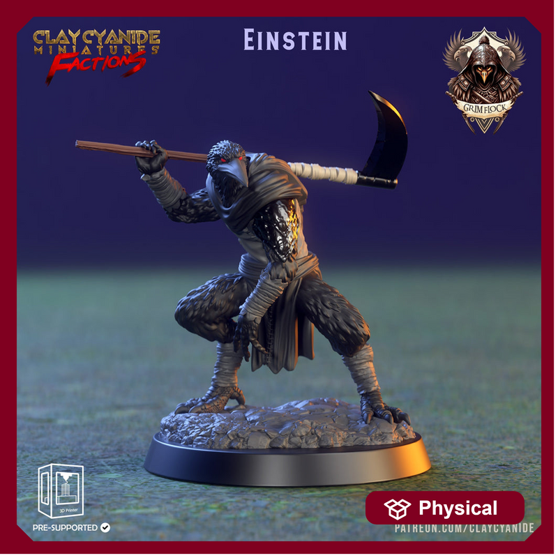 Kenku, Raven Folk Aarakocra  Fighter Ranger Paladin Cleric| 28mm, 32mm,54mm,75mm Scale Resin Miniature | Dungeons and Dragons | Clay Cyanide - Only-Games