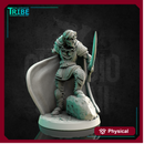 (0216) Male human tiefling elf half-orc firbolg ranger warrior with a sword and spell