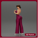 Fashion girl in catsuit and heels Leaning Against car