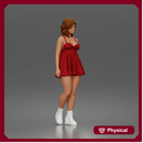 Standing woman in Sleeveless Bow Dress With Platform Ankle Boots