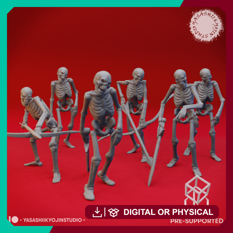 Undead Skeleton Mob - Tabletop Miniatures (Pre-Supported)