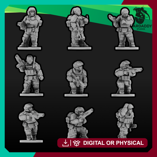 Sci-Fi Expeditionary Drop Troops- Support Squad (15mm) - Only-Games