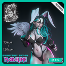 Madeline in BunnySuit PinUp - 75mm plus 120mm (Presuported) - STL only