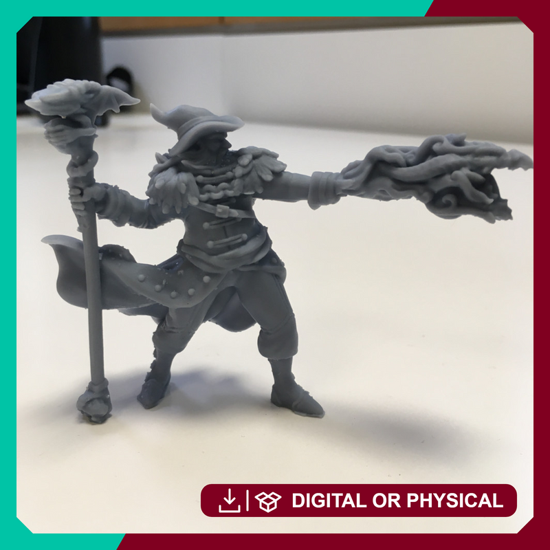 Human Male Wizard (32mm scale miniature)