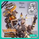 Winnie - Catgirl PinUp (75mm and 120mm) - STL only
