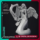 Lillend - Snake angel - Celestial bard - PRESUPPORTED - Heaven Hath no Fury - 32 mm