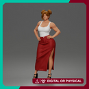 Confident Woman Posing Boldly While Rocking Dramatic Slit Skirt Look
