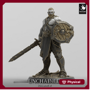 Ranger, Fighter, Barbarian Sword and Shield, DnD Unpainted Miniature| 28mm, 32mm,54mm,75mm,100mm Scales | Dungeons & Dragons - Only-Games