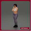 pretty girl with short hair posing in bra