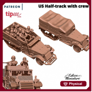 US Half-Track with crew - 28mm for wargame - Only-Games