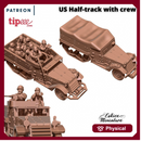US Half-Track with crew - 28mm for wargame