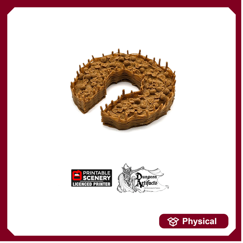 Round Pumpkin Patch - Hagglethorn Hollow Printable Scenery 15mm 20mm 28mm 32mm Terrain D&D DnD Garden