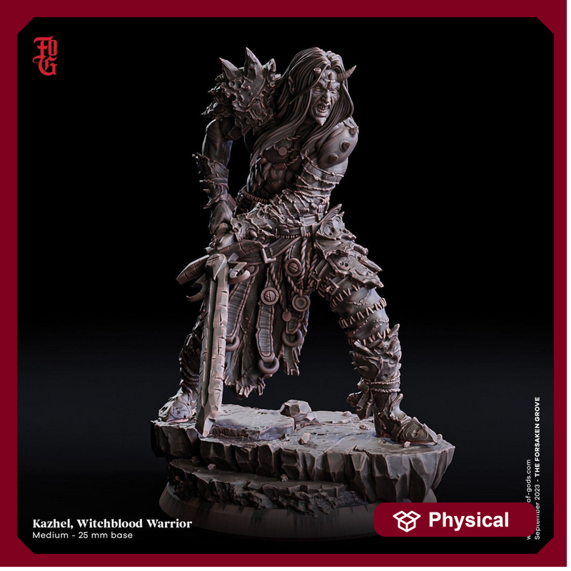 Warlock Hexblade, Fighter PC / NPC  | 28mm, 32mm,54mm75mm,100mm Scales | Player Character Mini -D&D 5e Pathfinder Figurine | Flesh of Gods - Only-Games