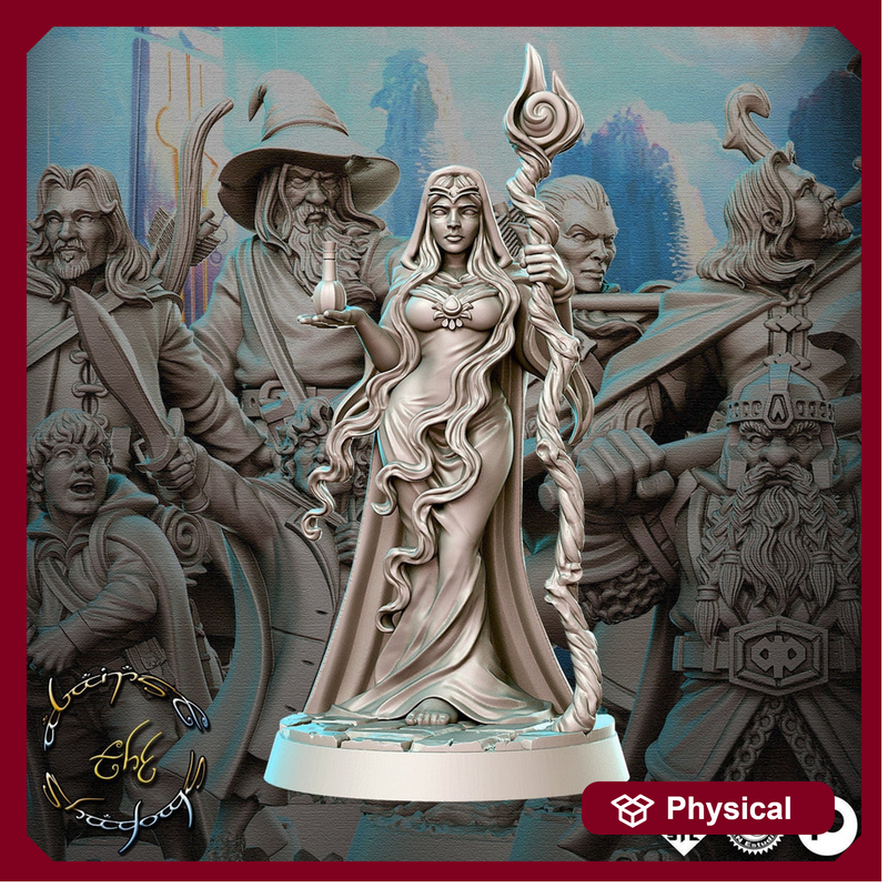 Female Elf Wizard Forest Witch  | 28mm Scale | 32mm Scale | 75mm Scale  - Player Character Mini - Minis - D&D 5e - Pathfinder Sexy Figurine - Only-Games