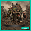 Beast Skrapper Boss – Sci-Fi Orc Warlord Miniature | Scrap-Tech Tabletop Commander | Original Wargaming Model