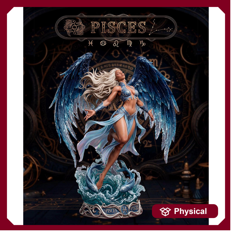 Female Angel Miniature | Pisces Zodiac Sorceress NSFW Topless | UNPAINTED Resin DnD Pathfinder - Only-Games