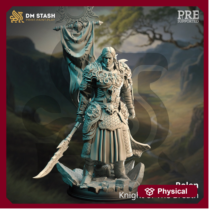 High Elf Lord Paladin Fighter, Moon Elf,  Eladrin Miniature | 28mm, 32mm,54mm,75mm, 100mm Scales | Dungeons and Dragons Pathfinder |DM Stash - Only-Games