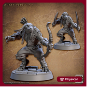 Kobold Fighter with Bow, Dual Scimitars PC NPC DnD | 28mm, 32mm, 54mm, 75mm Scale Miniature | Dungeons and Dragons | Artisan Guild - Only-Games