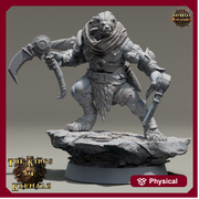 Leonin LionFolk Fighter Barbarian | 28mm, 32mm, 54mm, 75mm Scales,100mm Tall | Dungeons and Dragons D&D 5e | Pathfinder| Daybreak Miniatures - Only-Games