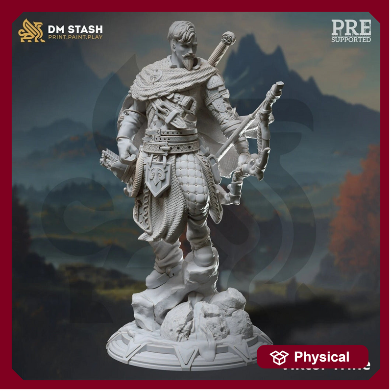 Human Male Ranger Fighter Rogue Sharpshooter Archer Miniature | 28mm,32mm,54mm,75mm,100mm Scales | Dungeons and Dragons Pathfinder |DM Stash - Only-Games
