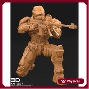 Space Spartan miniature with Sniper | 28mm, 32mm Scales also 50mm and 100mm | Sci-Fi Video Games miniatures | Fan Art | 3Dartguy| - Only-Games