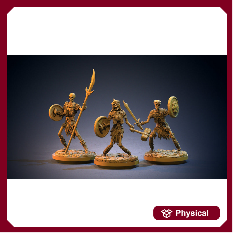 Skeleton Warriors (3 different models) Giant Skeletons | 28mm, 32mm,75mm Scales | Resin Miniature | Dungeons and Dragons |Pathfinder | - Only-Games