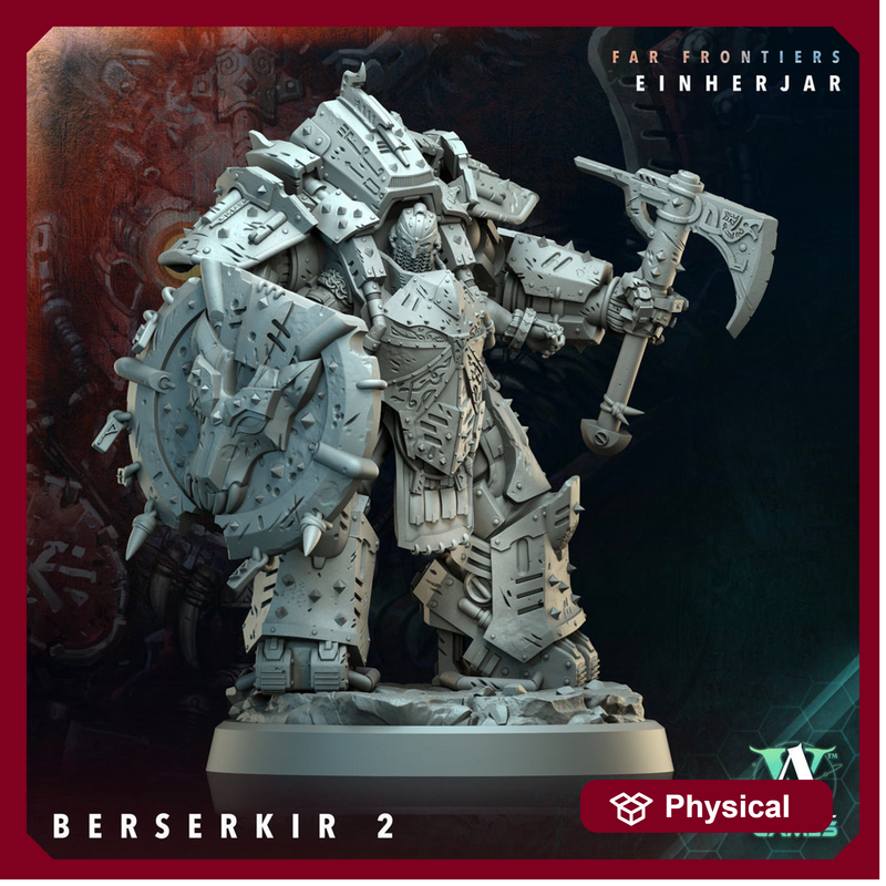 Sci-Fi Miniature Space Knight, Einherjar Berserkir | Base Diameter Sizes: 25mm,32mm, 50mm, 65mm,80mm | Resin Mini | Archvillain Games - Only-Games