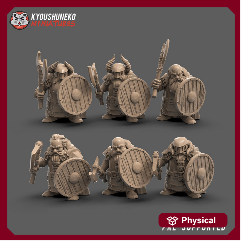 Axe and Shield Dwarves (6 Dwarves) - Only-Games