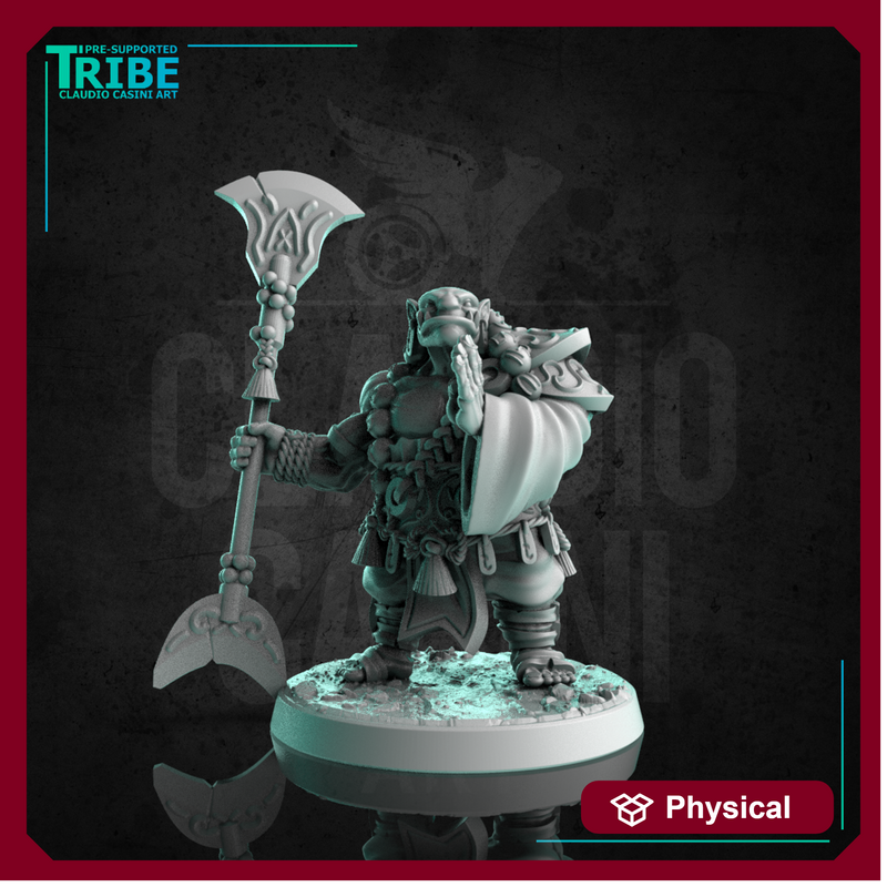 (0249) Male ork monk shaolin with a oriental staff