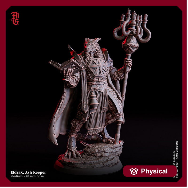 Dragonborn Wizard, Sorcerer, Warlock | 28mm,32mm,54mm,75mm,100mm Scale Resin Miniature | Dungeons and Dragons 5e Pathfinder | Flesh of Gods - Only-Games