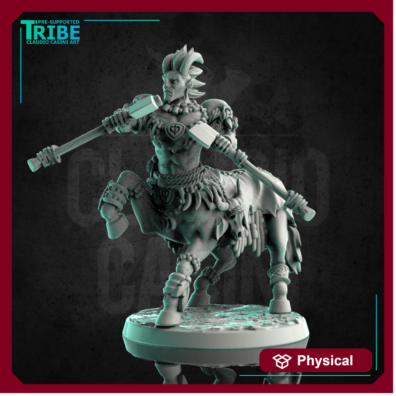 (0221) Male centaur hunter ranger assassin with two axes