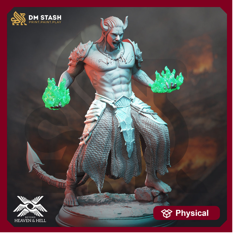 Male Tiefling Sorcerer Warlock PC / NPC  Miniature | 28mm, 32mm,54mm,75mm, 100mm Scales | Dungeons and Dragons  5E | DM Stash - Only-Games