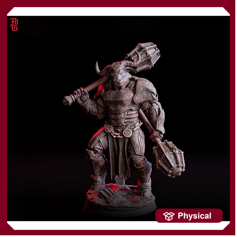 Minotaur Warlord, Fighter, PC / NPC Monster | 28mm, 32mm,54mm,75mm, 100mm Scale Resin Miniature | D&D 5e  | Pathfinder | Dungeons n Dragons - Only-Games