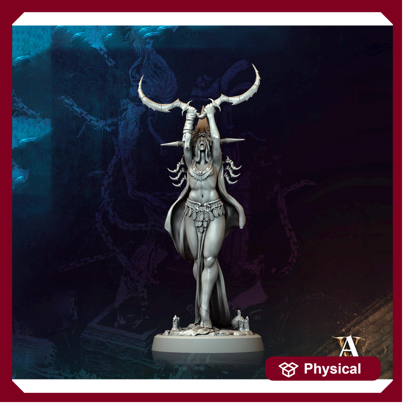 Human Female Necromancer Warlock Sorcerer Cultist | 28mm,32mm,54mm,75mm,100mm Scales| Dungeons and Dragons | Pathfinder | Archvillain Games - Only-Games