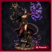 Tiefling Necromancer Miniature | Ralzena Female Death Mage | PaintedOrNot Original UNPAINTED Resin DnD 5E Pathfinder - Only-Games