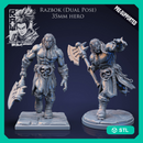 Razbok The Barbarian - Idle and Action Pose - STL only