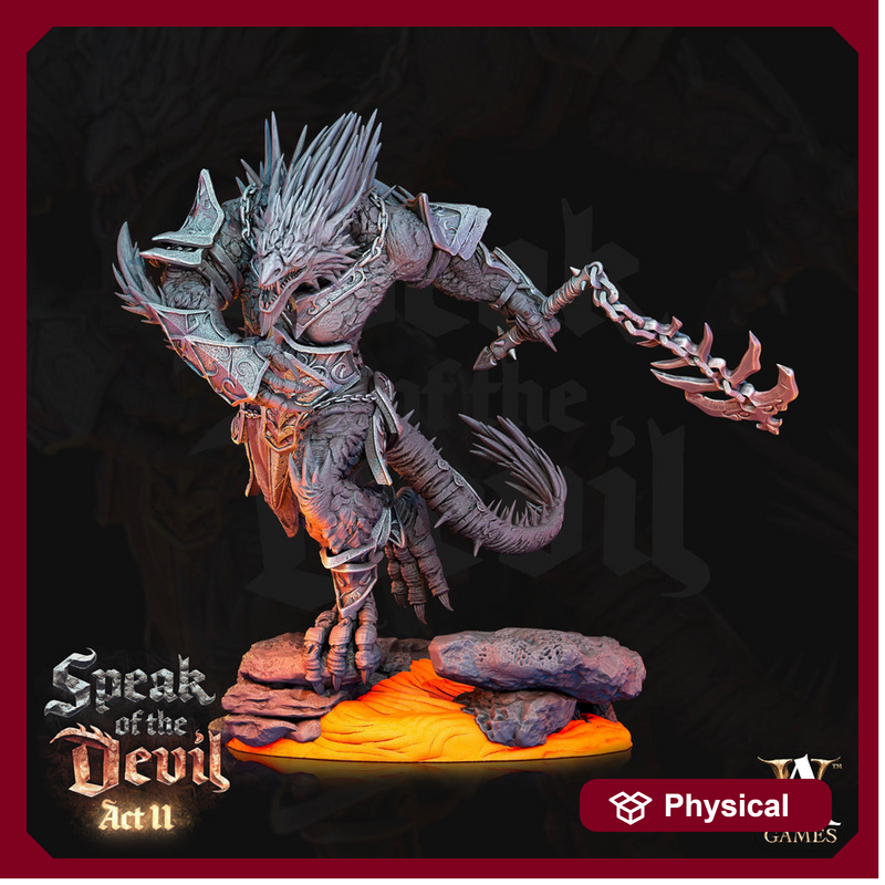 Barbed Devil Resin Miniature/ Dragonborn PC | 28mm,32mm Scale /Large 50mm, Huge 65mm BASE Sizes | Nine Hells | Demon | Dungeons and Dragons| - Only-Games