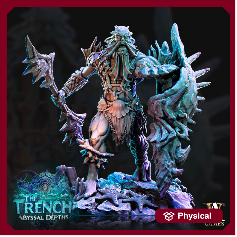 Triton - Character Race  | Resin Miniature | Dungeons and Dragons Miniatures | Pathfinder Miniatures | DnD 5e | Underwater | Triton Fighter - Only-Games