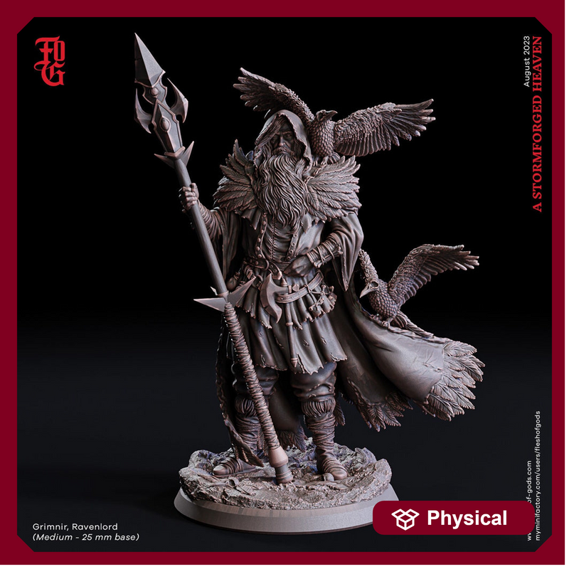 Beast Master Ranger Druid Polearm Master | 28mm,32mm,54mm,75mm,100mm Scales | Player Character  -D&D 5e Pathfinder Figurine | Flesh of Gods - Only-Games