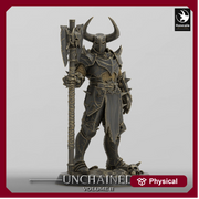 Fighter Axe, Armored Soldier, Oathbreaker Paladin,  Unpainted Miniature| 28mm, 32mm,54mm,75mm,100mm Scales |Dungeons and Dragons Pathfinder - Only-Games