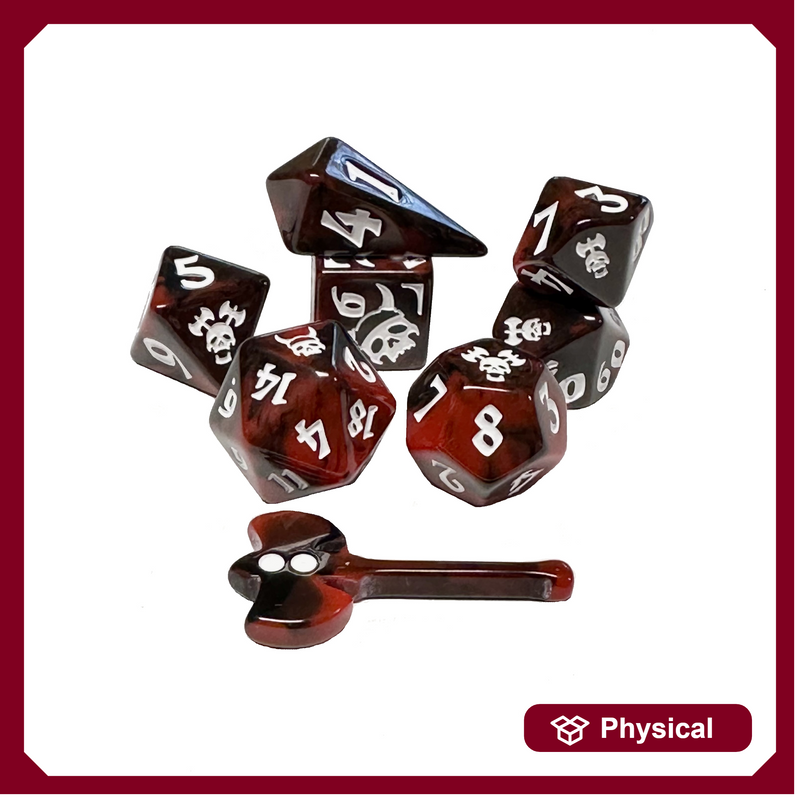 Skull & Axe 8 Dice Polyhedral Dice Set - Only-Games