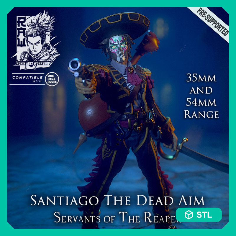 Santiago The Dead Aim - Dia De Muertos Pistolero - STL only - Only-Games