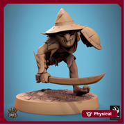 Goblin Sword and Shield Fighter | D&D 5e UNPAINTED | 28mm, 32mm,54mm,75mm, 100mm scale| Pathfinder | Figure for Painting| Rescale Miniatures - Only-Games