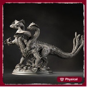 HYDRA 5 heads (2 sizes 28mm, 32mm Scale) D&D  Miniature |  140mm High, 200mm Long,   | Resin Hydra Statue Figurine | Dungeons and Dragons 5e - Only-Games