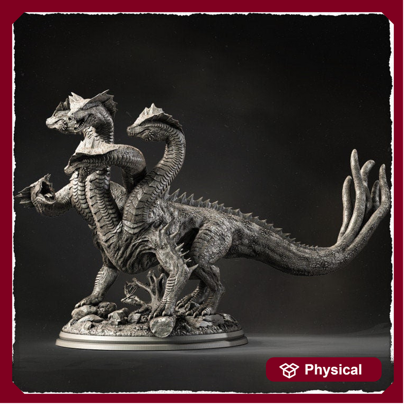 HYDRA 5 heads (2 sizes 28mm, 32mm Scale) D&D  Miniature |  140mm High, 200mm Long,   | Resin Hydra Statue Figurine | Dungeons and Dragons 5e - Only-Games