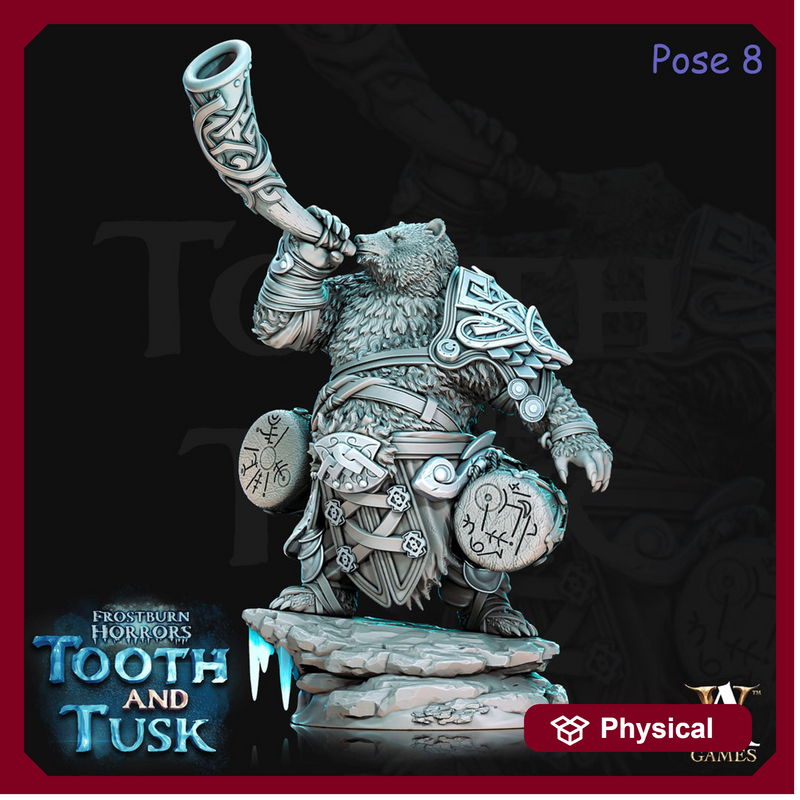 BearFolk Werebear Bard Skald | Available in 28mm,32mm,50mm,75mm Scales |Archvillain Games | Dungeons and Dragons |  Pathfinder | - Only-Games